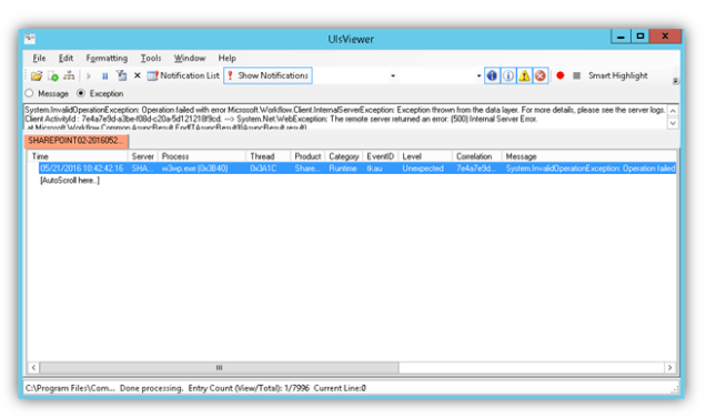 FindError_FilteredLogEntries